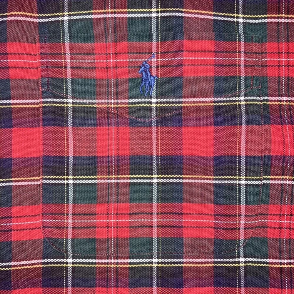 Polo Ralph Lauren Mens Large Plaid Long Sleeve Button Down THE BIG SHIRT Tartan